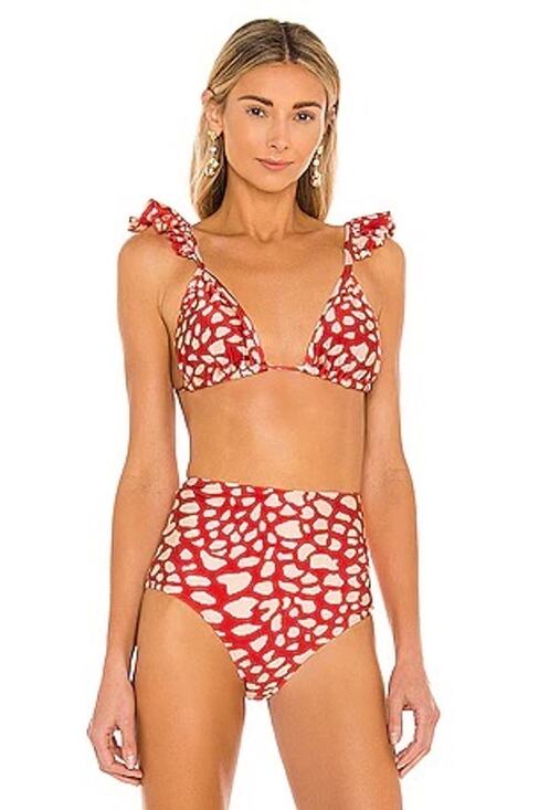 PatBO Other - PatBo NWOT Red & White Ruffle Bikini Set XS/S